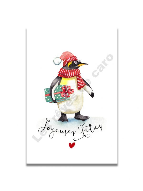 cartes-postales-joyeuses-fetes-pingouin-les-reves-de-caro