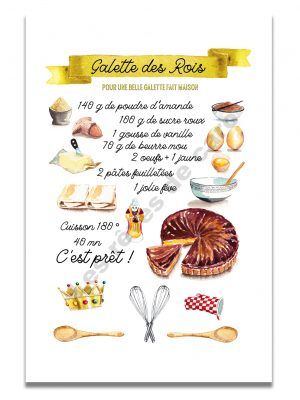 affiche-aquarelle-recette-galette-rois-les-reves-de-caro
