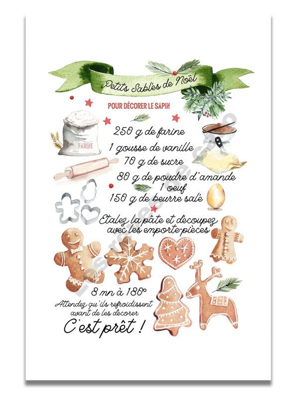 affiche-aquarelle-recette-sable-noel-les-reves-de-caro