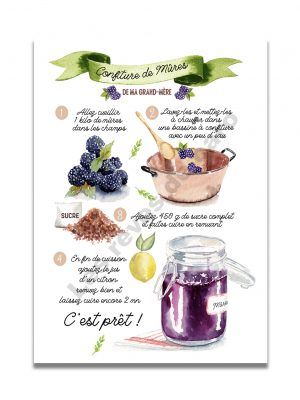 affiche-aquarelle-recette-confiture-mure-50-70-les-reves-de-caro