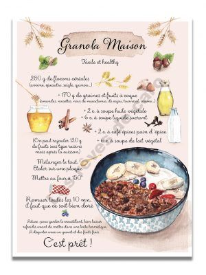 affiche-aquarelle-recette-granola-les-reves-de-caro