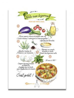 affiche-aquarelle-recette-tarte-legumes-50-70-les-reves-de-caro
