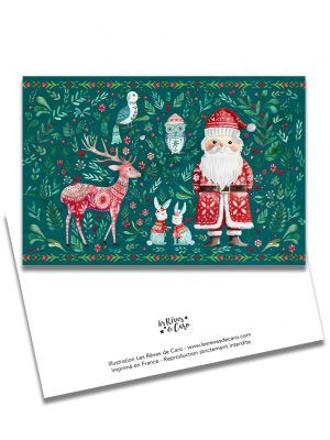 cartes-doubles-pere-noel-folk-les-reves-de-caro